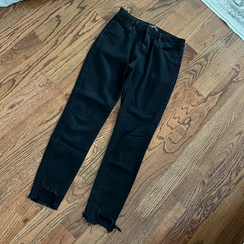 Just Black Denim High Rise Raw Hem Skinny Jeans